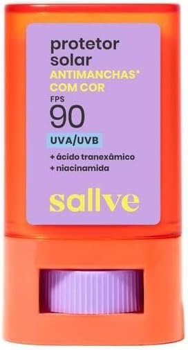 Sallve Protetor Solar Bastão Antimachas FPS 90 com Cor 2-15g