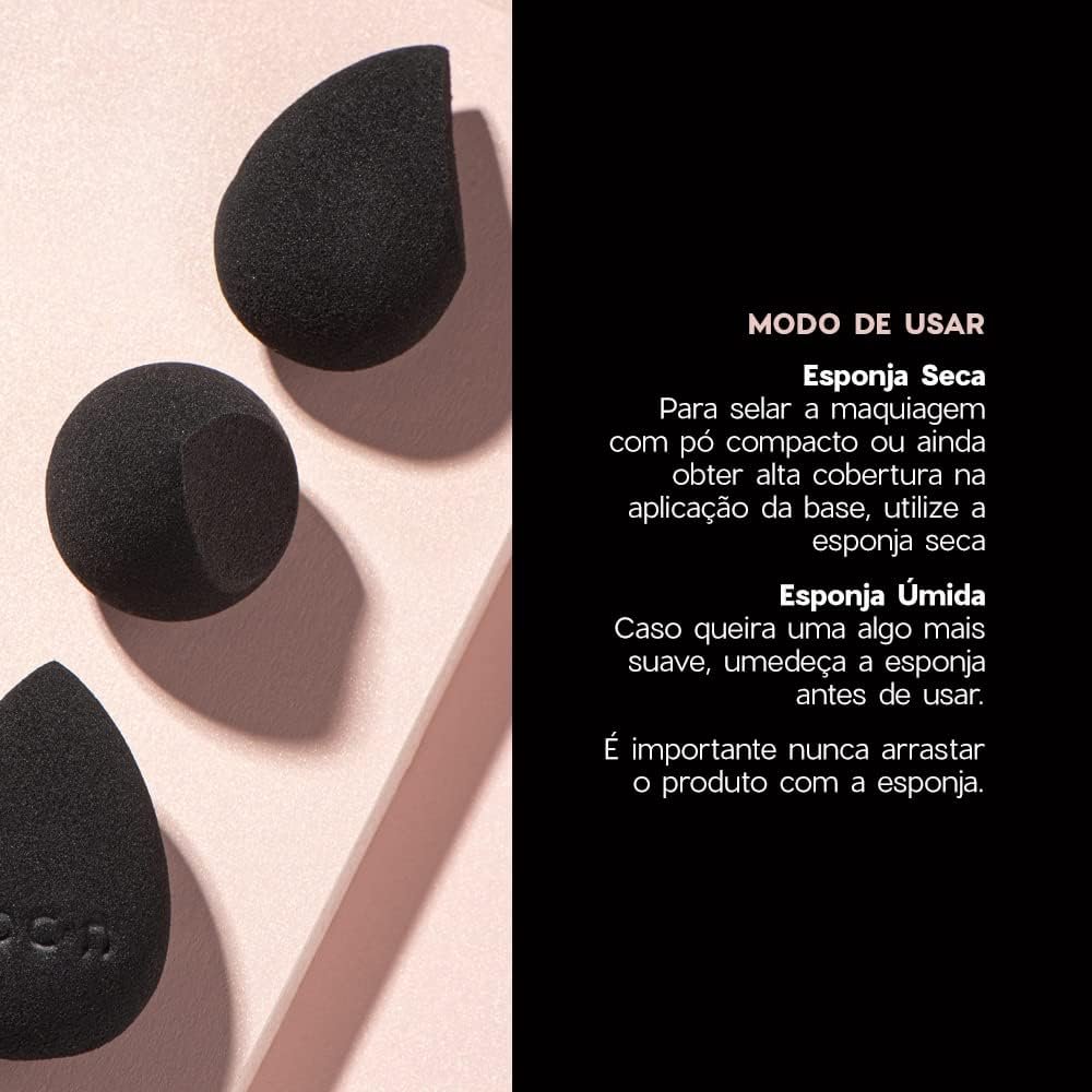 Océane Flat Drop Océane Esponja De Maquiagem Preto - Image 8