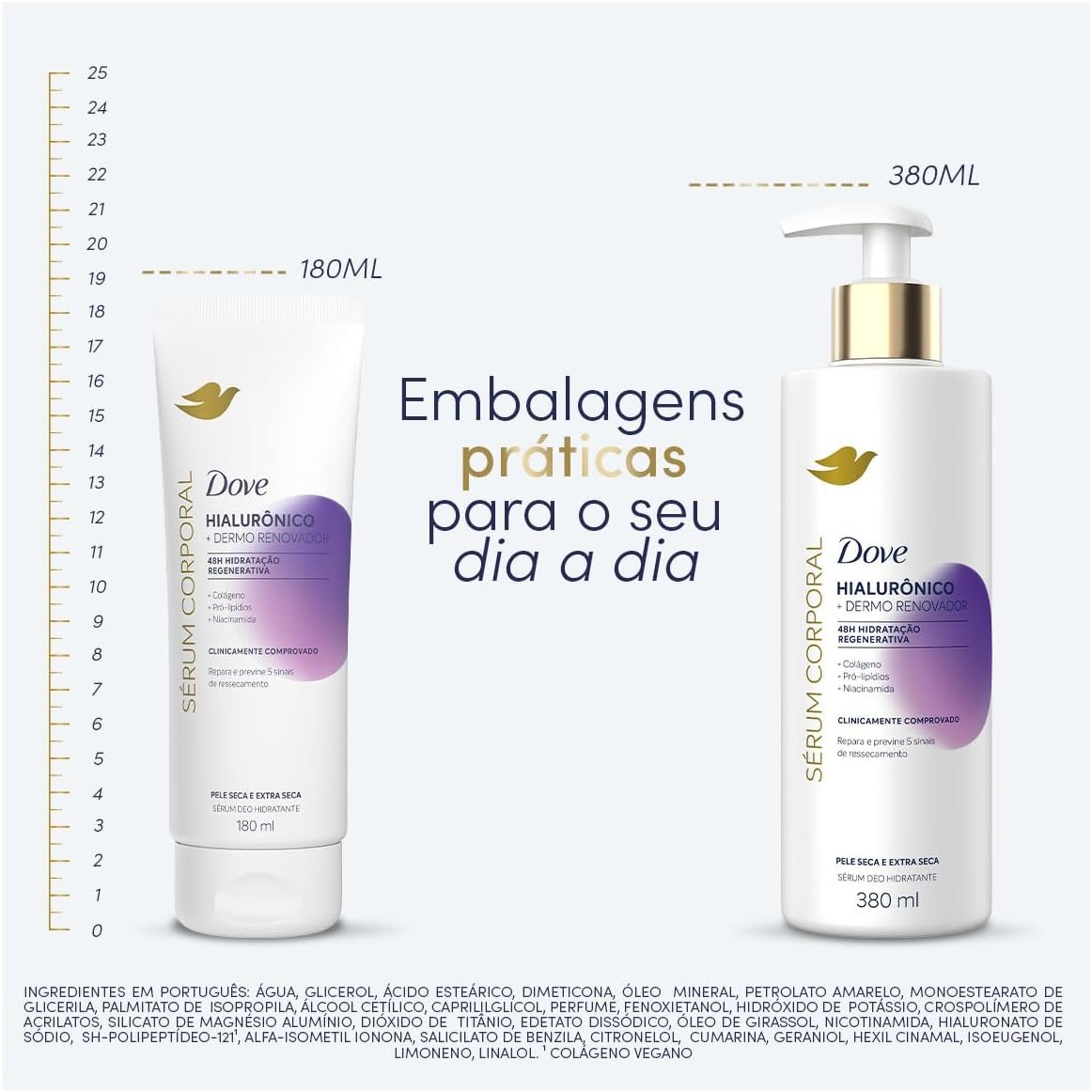Dove Sérum Hidratante Corporal Hialurônico + Dermo Renovador 180m - Image 6